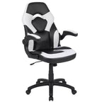 Chaise de jeu à dossier haut BlackArc en similicuir, siège pivotant réglable en hauteur et accoudoirs rembourrés relevables