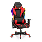 Chaise de jeu Costway pivotante réglable avec lumières LED dynamiques