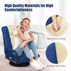 Chaise de jeu au sol pivotante à 360 degrés Costway avec dossier pliable et réglable