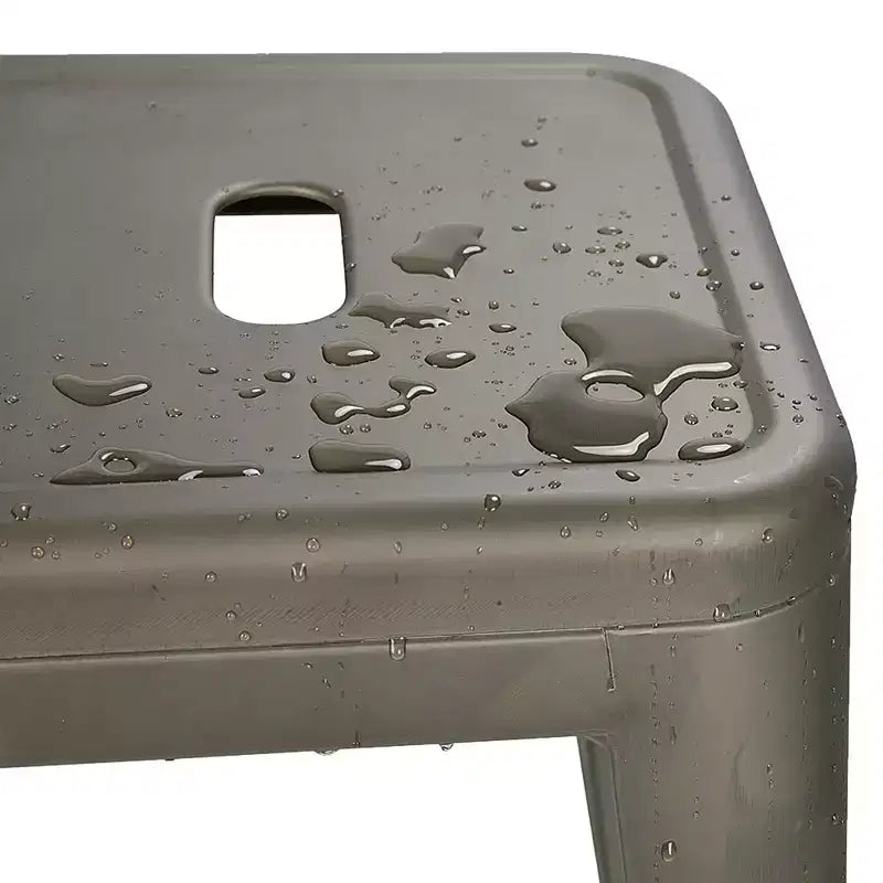 Yaheetech Lot de 4 Tabourets de Bar sans Dossier Empilables en Métal Hauteur Comptoir 61 cm Intérieur/Extérieur