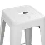 Yaheetech Lot de 4 Tabourets de Bar sans Dossier Empilables en Métal Hauteur Comptoir 61 cm Intérieur/Extérieur