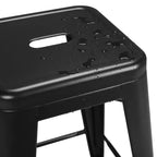 Yaheetech Lot de 4 Tabourets de Bar sans Dossier Empilables en Métal Hauteur Comptoir 61 cm Intérieur/Extérieur