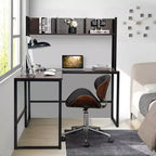Bureau d'ordinateur d'angle en forme de L de 55 pouces avec étagère de rangement Costway