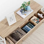 Console vintage en bois Yaheetech avec 1 tiroir et 2 étagères ouvertes
