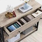 Console vintage en bois Yaheetech avec 1 tiroir et 2 étagères ouvertes