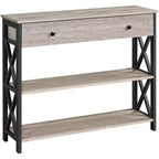 Yaheetech Vintage Wooden Console Table with 1 Drawer and 2 Open Shelves