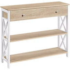 Console vintage en bois Yaheetech avec 1 tiroir et 2 étagères ouvertes