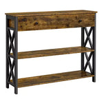 Console vintage en bois Yaheetech avec 1 tiroir et 2 étagères ouvertes