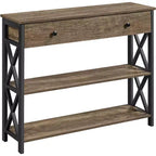 Console vintage en bois Yaheetech avec 1 tiroir et 2 étagères ouvertes