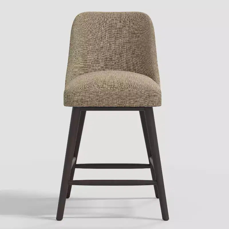 Tabouret de bar 27 Geller avec repose-pieds en lin texturé - Threshold