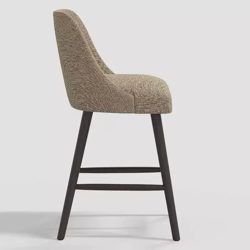 Tabouret de bar 27 Geller avec repose-pieds en lin texturé - Threshold