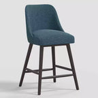 Tabouret de bar 27 Geller avec repose-pieds en lin texturé - Threshold