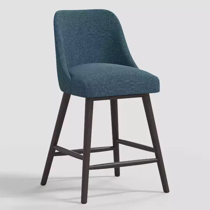 Tabouret de bar 27 Geller avec repose-pieds en lin texturé - Threshold