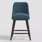 Tabouret de bar 27 Geller avec repose-pieds en lin texturé - Threshold