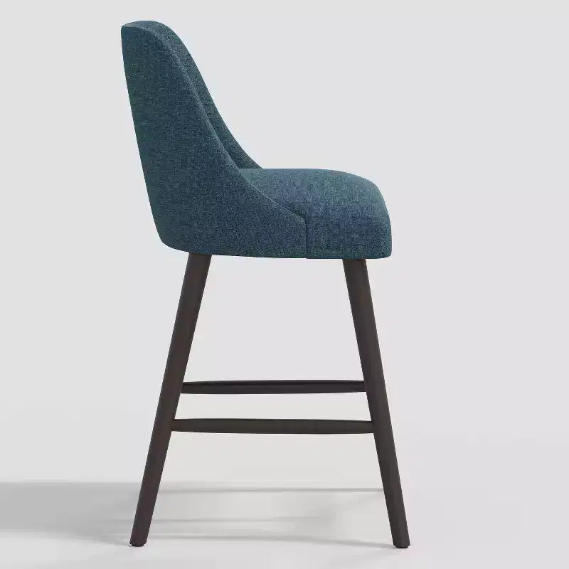 Tabouret de bar 27 Geller avec repose-pieds en lin texturé - Threshold