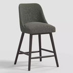 Tabouret de bar 27 Geller avec repose-pieds en lin texturé - Threshold