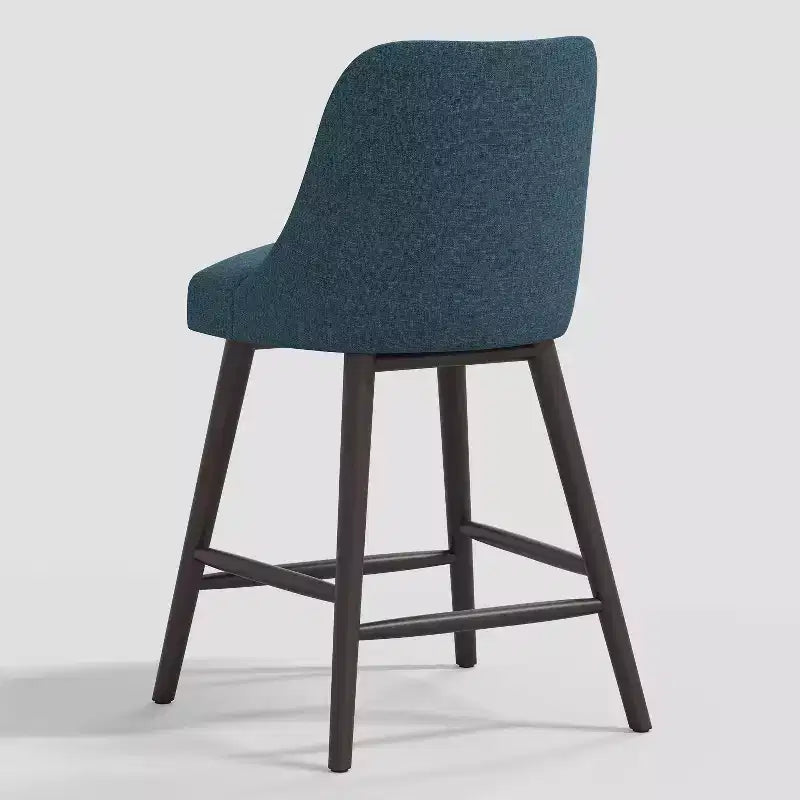 Tabouret de bar 27 Geller avec repose-pieds en lin texturé - Threshold