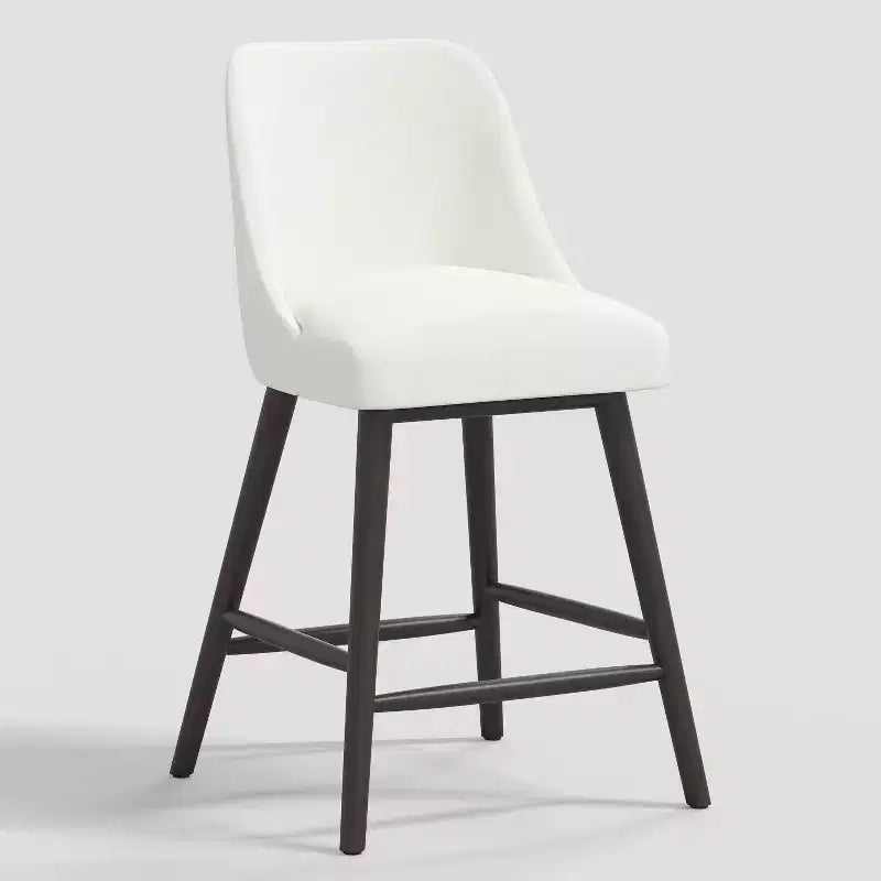 Tabouret de bar 27 Geller avec repose-pieds en lin texturé - Threshold