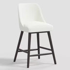 Tabouret de bar 27 Geller avec repose-pieds en lin texturé - Threshold
