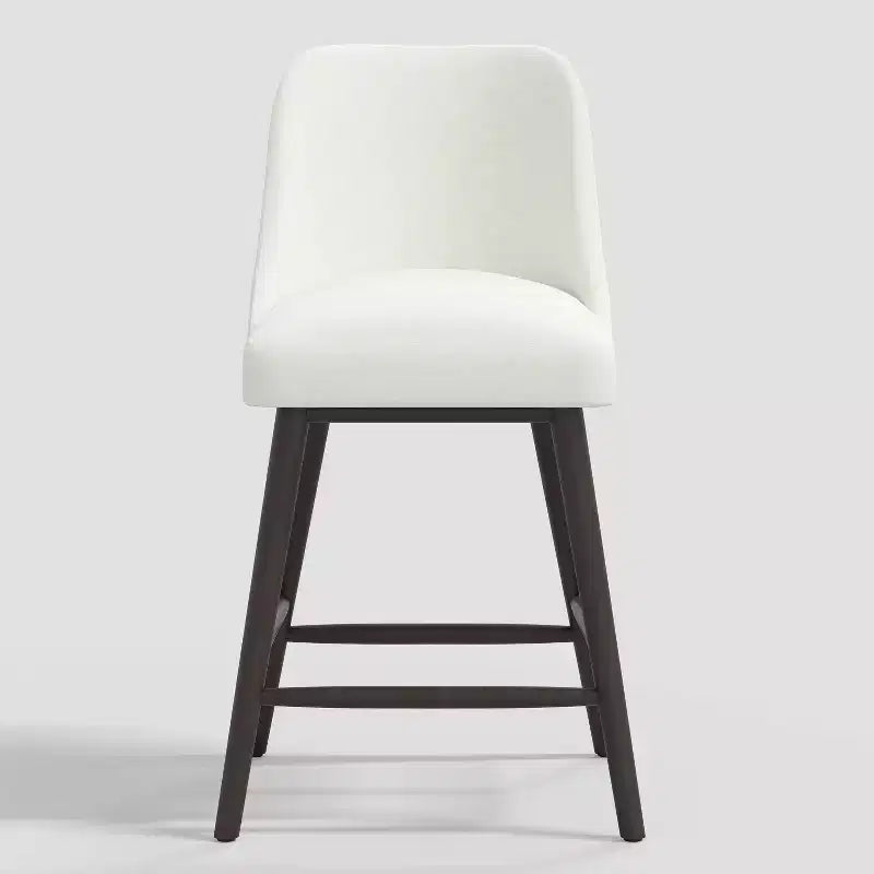 Tabouret de bar 27 Geller avec repose-pieds en lin texturé - Threshold