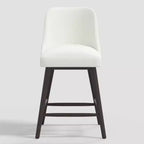 Tabouret de bar 27 Geller avec repose-pieds en lin texturé - Threshold