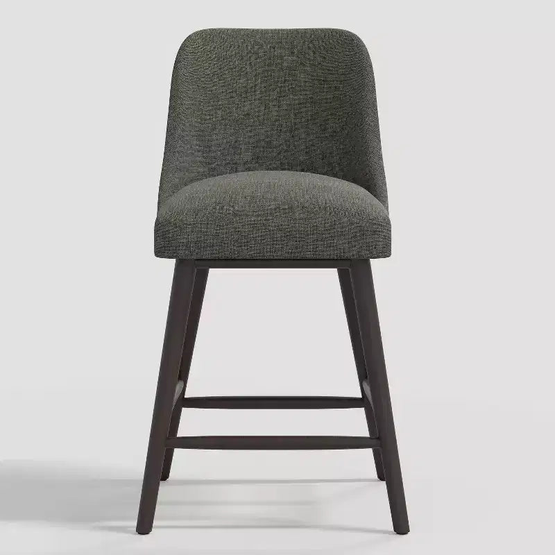 Tabouret de bar 27 Geller avec repose-pieds en lin texturé - Threshold