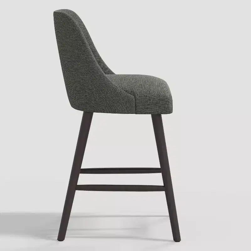 Tabouret de bar 27 Geller avec repose-pieds en lin texturé - Threshold