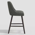 Tabouret de bar 27 Geller avec repose-pieds en lin texturé - Threshold