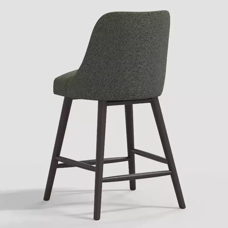 Tabouret de bar 27 Geller avec repose-pieds en lin texturé - Threshold