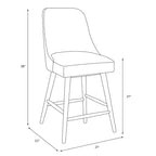 Tabouret de bar 27 Geller avec repose-pieds en lin texturé - Threshold