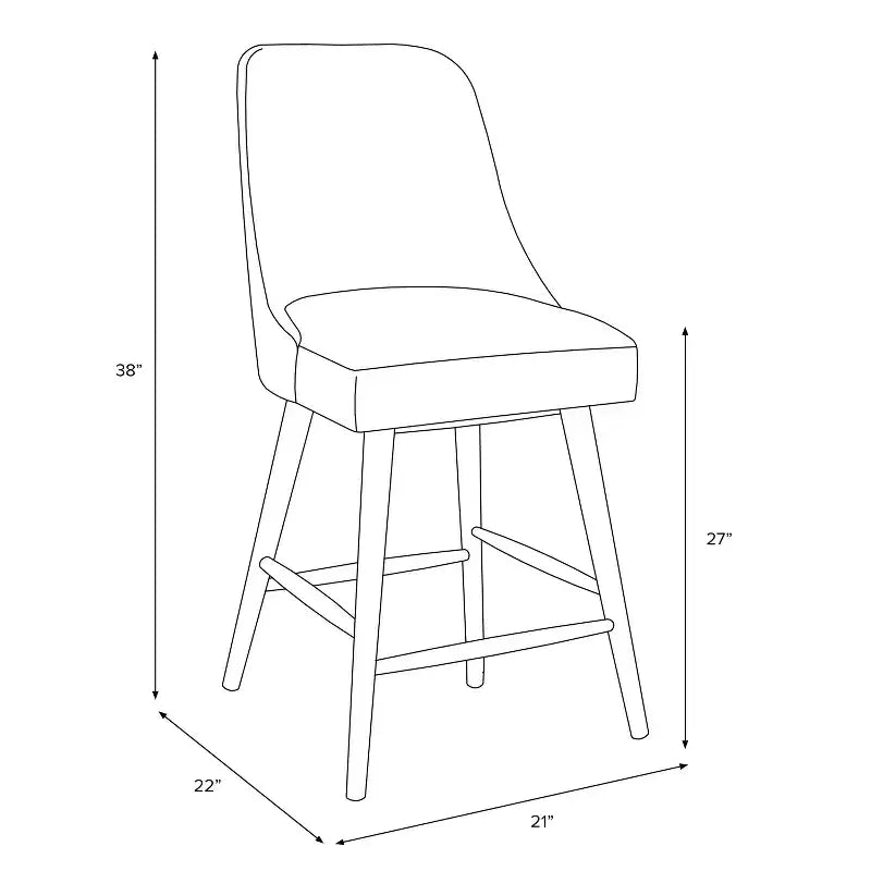 Tabouret de bar 27 Geller avec repose-pieds en lin texturé - Threshold