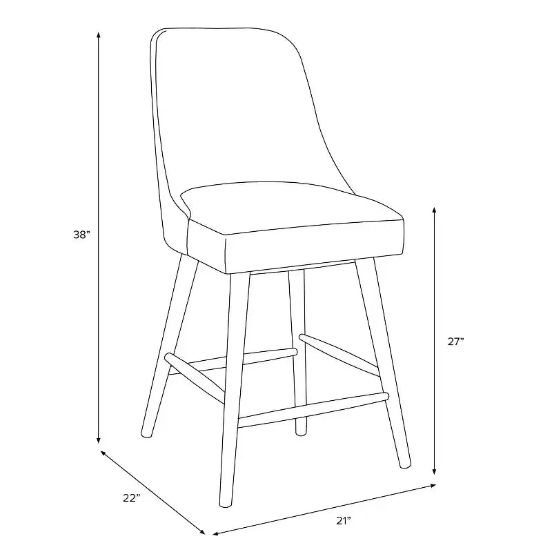 Tabouret de bar 27 Geller avec repose-pieds en lin texturé - Threshold