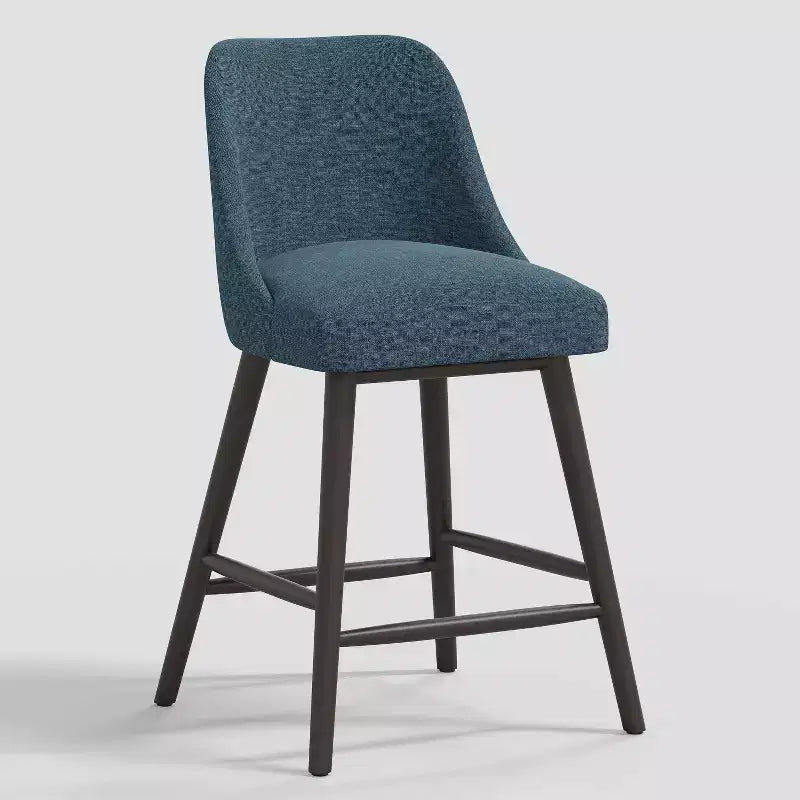 Tabouret de bar 27 Geller avec repose-pieds en lin texturé - Threshold
