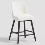 Tabouret de bar 27 Geller avec repose-pieds en lin texturé - Threshold
