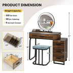 Coiffeuse Costway avec miroir, lumière réglable 3 couleurs, capteur de mouvement et station de charge