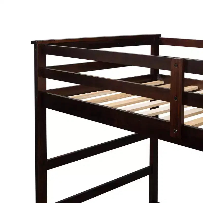 Lit superposé en bois, double sur double, avec 4 tiroirs, lit gigogne et escalier-ModernLuxe