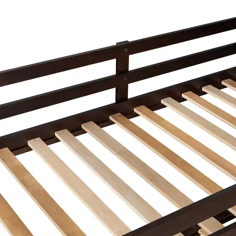 Lit superposé en bois, double sur double, avec 4 tiroirs, lit gigogne et escalier-ModernLuxe