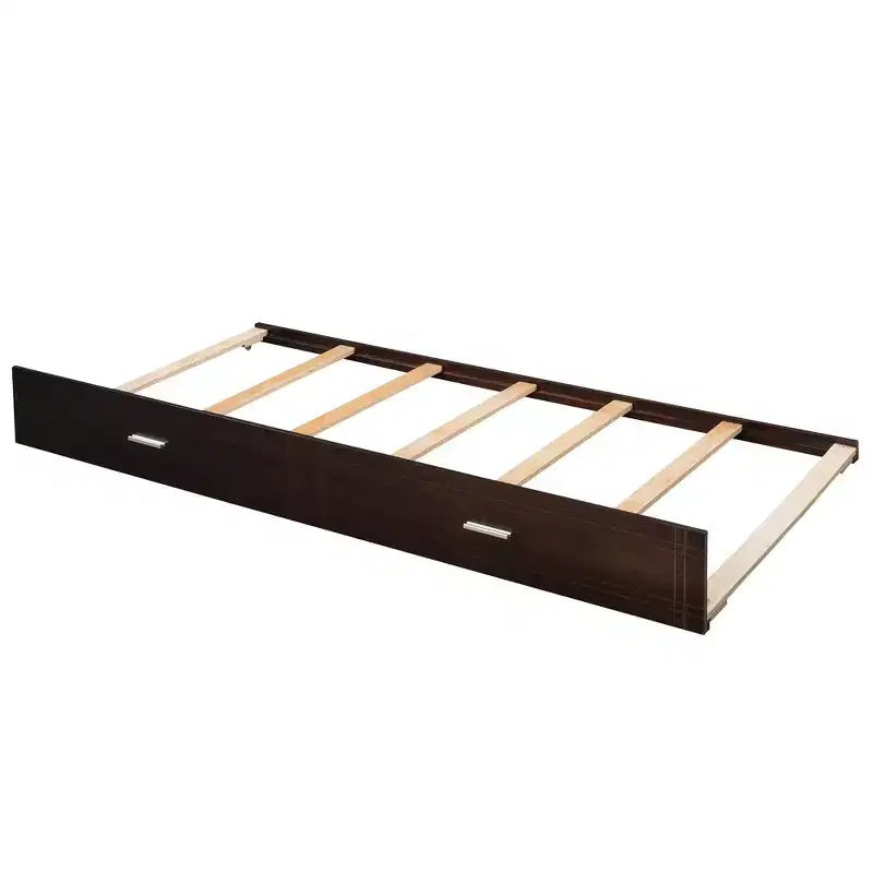 Lit superposé en bois, double sur double, avec 4 tiroirs, lit gigogne et escalier-ModernLuxe