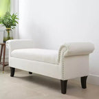 Banc d'appoint d'entrée Jennifer Taylor Home Kathy avec accoudoirs roulés