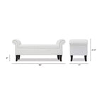 Banc d'appoint d'entrée Jennifer Taylor Home Kathy avec accoudoirs roulés