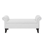 Banc d'appoint d'entrée Jennifer Taylor Home Kathy avec accoudoirs roulés