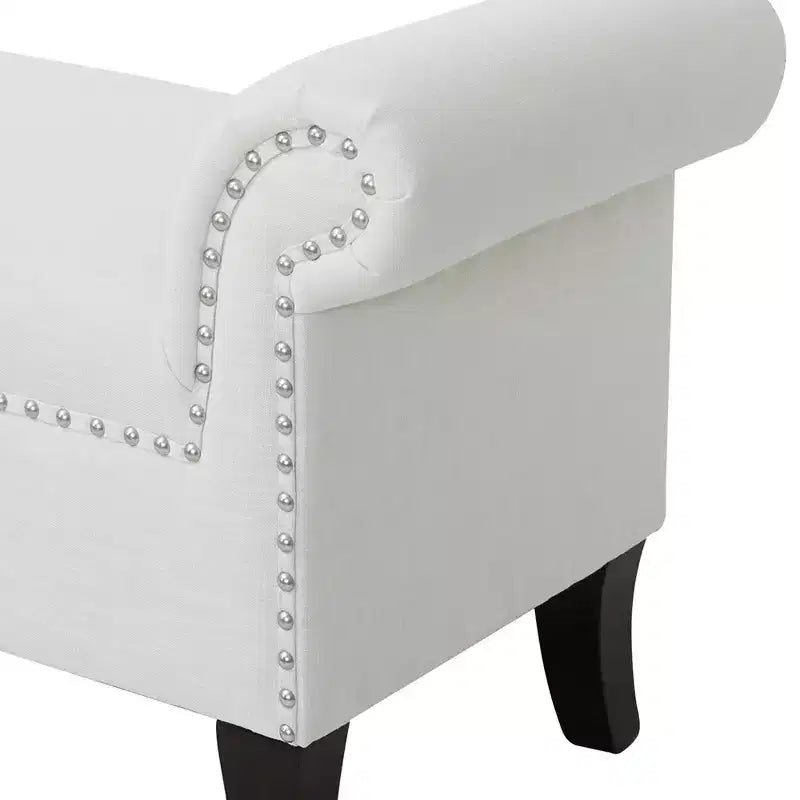 Banc d'appoint d'entrée Jennifer Taylor Home Kathy avec accoudoirs roulés