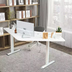Cadre de bureau assis-debout électrique Costway avec deux moteurs, base de bureau réglable en hauteur avec 3 positions mémorisables et panneau de commande tactile pour bureau à domicile