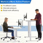 Cadre de bureau assis-debout électrique Costway avec deux moteurs, base de bureau réglable en hauteur avec 3 positions mémorisables et panneau de commande tactile pour bureau à domicile