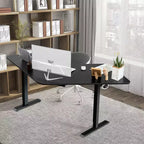 Cadre de bureau assis-debout électrique Costway avec deux moteurs, base de bureau réglable en hauteur avec 3 positions mémorisables et panneau de commande tactile pour bureau à domicile