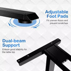 Cadre de bureau assis-debout électrique Costway avec deux moteurs, base de bureau réglable en hauteur avec 3 positions mémorisables et panneau de commande tactile pour bureau à domicile