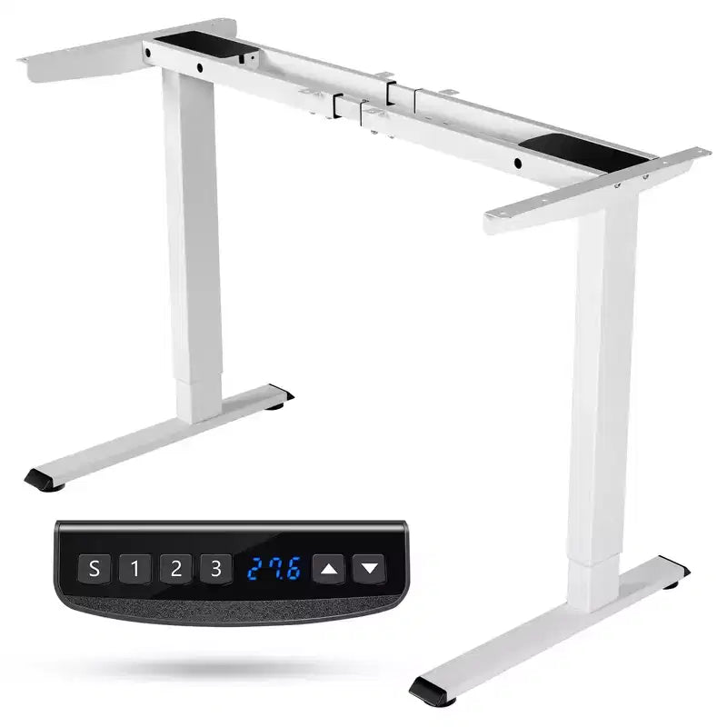 Cadre de bureau assis-debout électrique Costway avec deux moteurs, base de bureau réglable en hauteur avec 3 positions mémorisables et panneau de commande tactile pour bureau à domicile