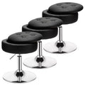 Costway Set of 3 AdjustableVanity Stool 360 Swivel Storage Makeup Chair with Tray White/Black/Pink