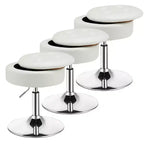 Costway Lot de 3 tabourets de coiffeuse réglables pivotants à 360° avec rangement et plateau, Blanc/Noir/Rose