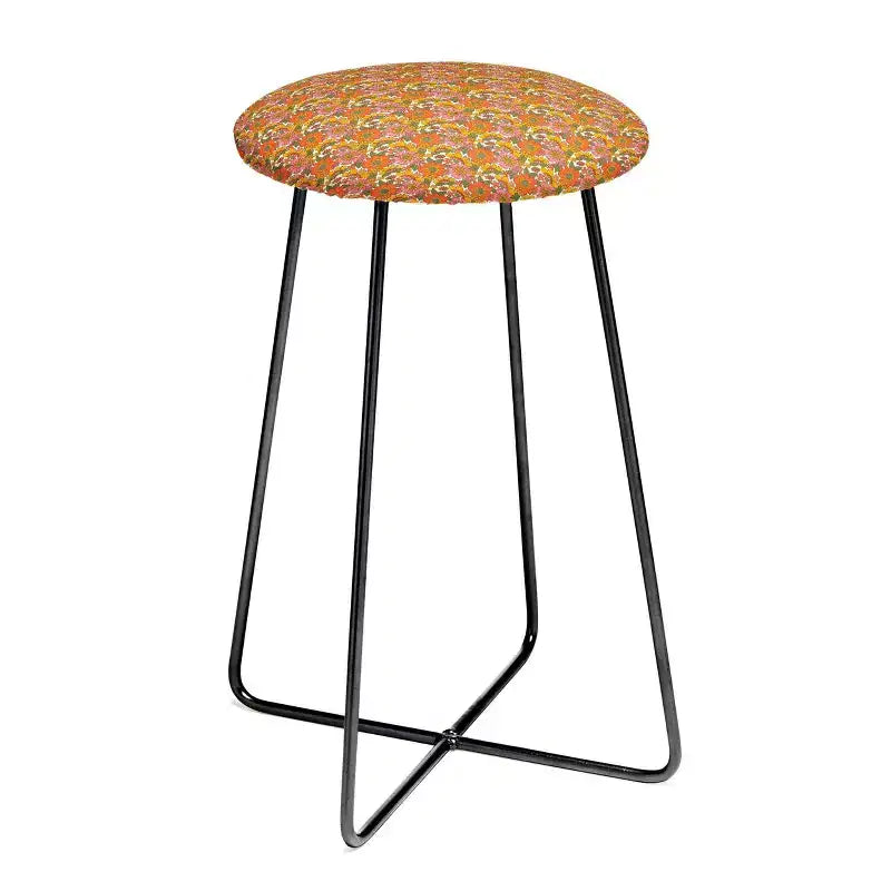 ThirtyOne Illustrations Spring in Retro Counter Height Barstool - Deny Designs